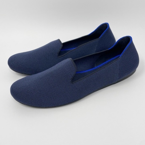 Rothy’s The Loafer Navy Soft Flexible Knit Slip On Flats Shoes Sz 8 - Picture 3 of 4
